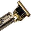 Vintage T9 Trimmer for Men Hair with 4 Combs - Rechargeable Full Metal Body Trimmer with Long Lasting Quality - Beard Liner - Gold. 