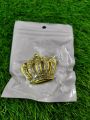 3D Golden Crown (Taj) with Diamonds metal logo sticker with Double tape for Bike and Car Decoration. 