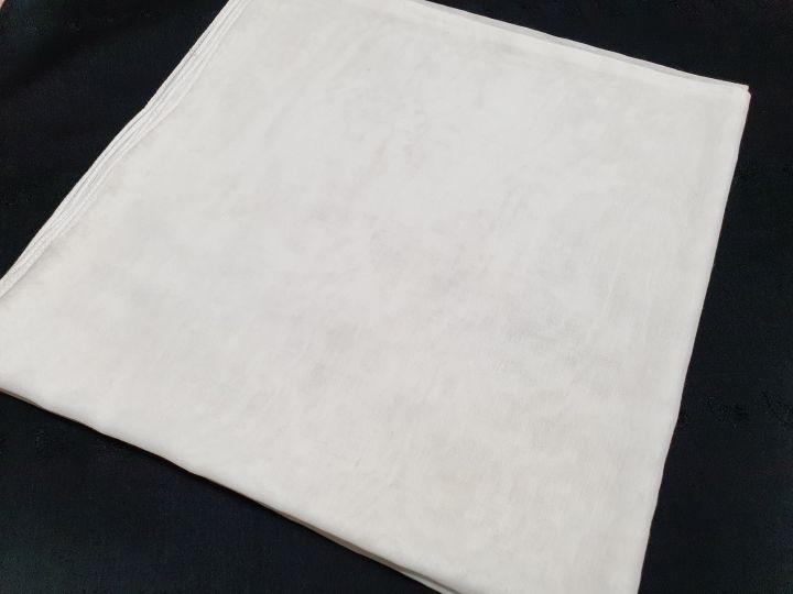 Gents Romal White Pure Cotton 132"×132' Plain Parna Scarve