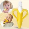 Banana Teether for babies teething toothbrush silicon rubber teether in two colors(without box). 