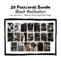 20 Pcs Postcards Bundle | Black Aesthetic - Wall Decoration. 
