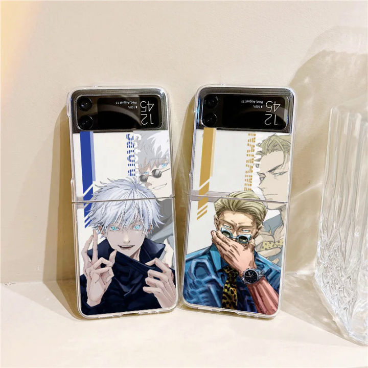 【Healer DingD】Anime Jujutsu Kaisen Satoru Gojo Hard PC Clear Cover for Samsung Z Flip 5 Z Flip 4 Nanami Case For Samsung Galaxy Z Flip 3 4 5G