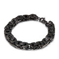 Beiyan Jewelry Wholesale Fashion Stainless Steel 18K Gold Plating Color Silver Black Byzantine Men Bracelet. 