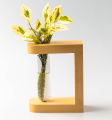Creative Wooden Glass Tube Vase for home decoration. 