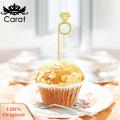 Carat Ring Cake Toppers Glitter Wedding Ring Cupcake Toppers for Bridal Shower Engagement Party Decorations Valentine's Day Cake Picks Bridal Shower Cake Toppers. 