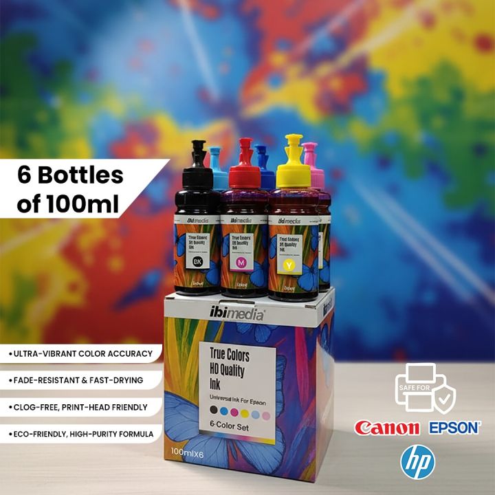 Color Printer Ink Set Universal Printer Refill Ink CMYK 6-Color Set for Epson L3110, L3210 ...