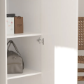 Haq furniture 2 Doors Wardrobe Armorie, Modern Bedroom Closet Cabinet with Clothes Rail, Storage Space Organizer, White. 