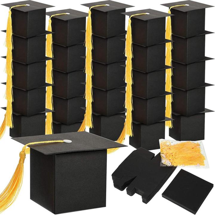 Graduation Decorations 50PCS Graduation Candy Box DIY Grad Cap Box for Graduation Gift Graduation Party Favors Decor