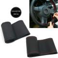 Ultra-fine Fiber Leather Steering Wheel Covers - With Needle & Thread. 