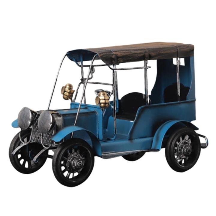 Vintage Iron Art Old Car Model Craft Desktop Ornament Kids Toy Collection Gift