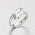 Loving Couple Hug Rings - Adjustable Retro Style For Men/Women - Silver/Golden Trendy New Arrival. 