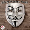 Hacker Mask Ghost Dancer V Character Vendetta Mask joker Horror Mask - Anonymous V Vendetta Mask – Black, White, Gold & Silver – Hacker, Cosplay & Halloween Costume Mask for Adults & Teens. 