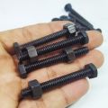 Pack of 10pcs HQ 6mm x 50mm OR 2 inches 1/4 Black Metal Bolts with Nuts Hexagonal Screw nut bolt DM Hardware. 