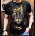 Men's 3D Printed Lion Shirt - All Over Animal Graphic T-Shirt | Custom Digital Print Clothing. 