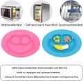 Baby Plate, Silicone Non-Slip Baby Placemat with Suction Cup for Babies Toddlers and Children, Children's Plate Suitable for Most Highchair Trays. 