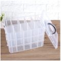 Multi layer Transparent Plastic Removable Grid Painting Brush Art Craft Stationary Accessories Case Box Organiser. 