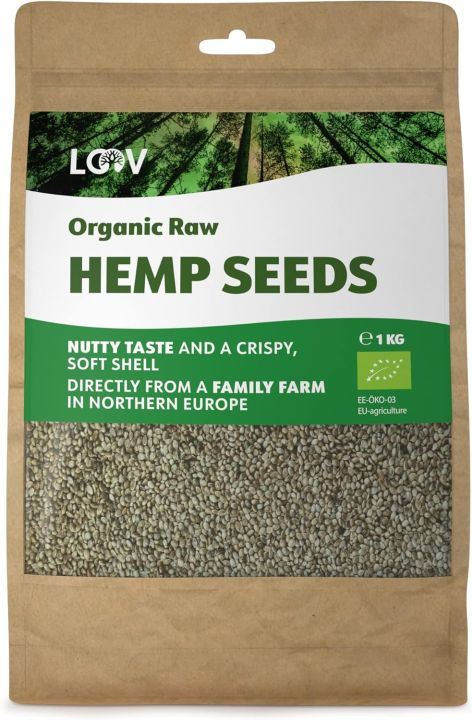 LOOV Organic Raw Whole Hemp Seeds, 1kg