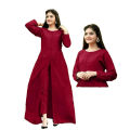 Button Centre Cut Style Long Frock With Plain Trouser/ Long Maxi with Trouser/Readymade/Maxi for GIRLS. 