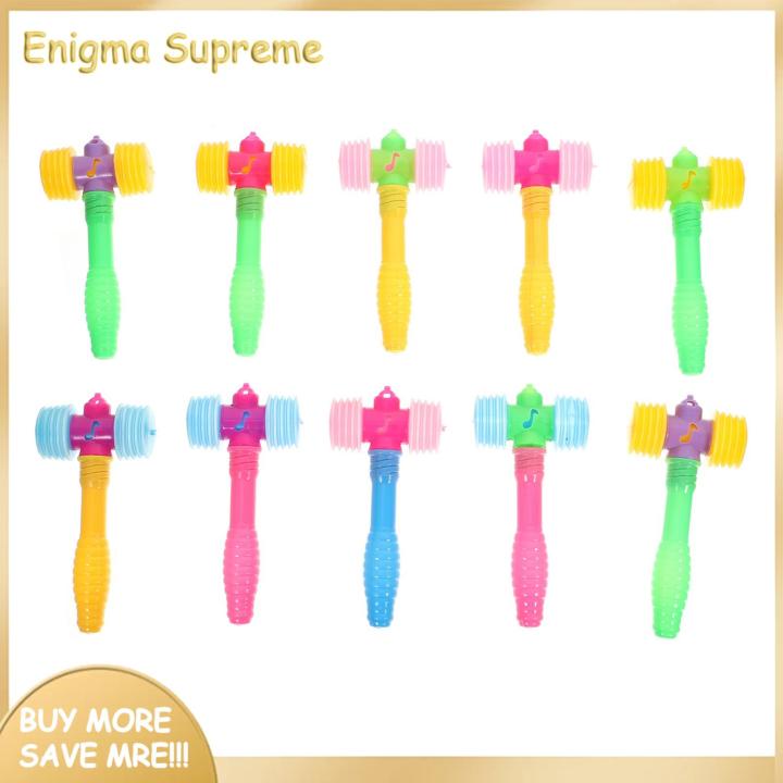 Enigma- Children Hammer Toy 10pcs Kids Colorful Squeaky Hammer Toy Set Educational Percussion Mallet for Fun Learning Development Mini Hitting Toy for Children Kids Hammer Toy