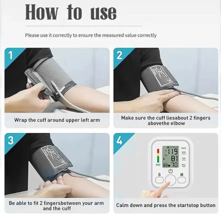 Digital Blood Pressure Monitor | Upper Arm Automatic BP Machine with ...