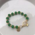 New Chinese Sugar Cubes Lotus Double Layer Bracelet Cat Bracelet Women's Senior Temperament Beaded Gift Hand Jewelry Wholesale. 