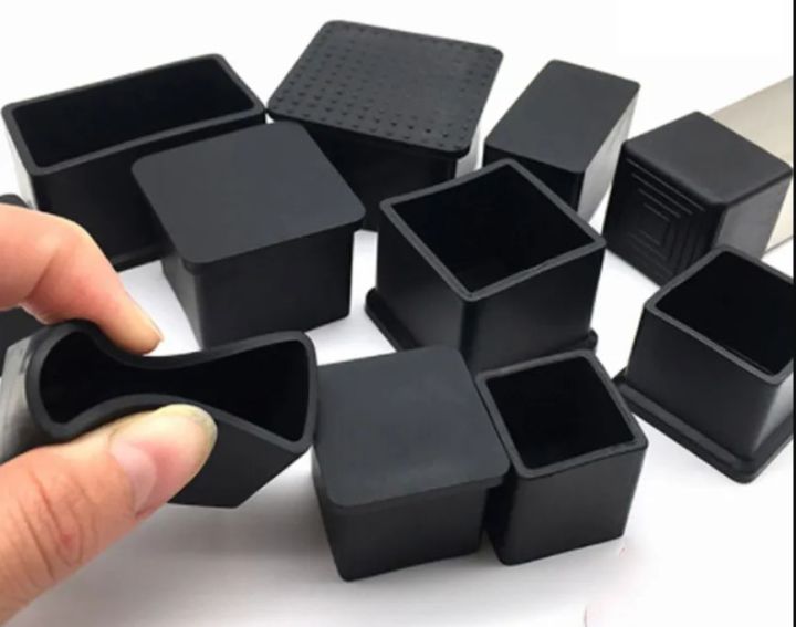 Black Square Black Rectangle12-Pcs PVC Rubber for Chair Legs Chair Legs Caps Table Legs Caps Furniture Pads Pipe End Cap Table Legs Caps Anti-slip Floor