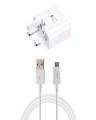 Pack of 2 - Data Cable & Charger For Samsung - White. 