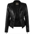 Classic Women's Short Leather Coat Stylish Jacket. 