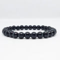 Trendy Black Natural Stone Beads Bracelet For Women Men Unisex Three Layers Jewelry Wrist Hand Bands. 