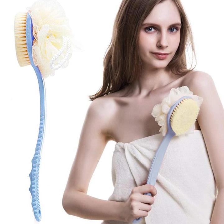 2 in 1 Shower Bath Brush Body Exfoliating Scrubber Long Handle Body ...