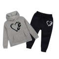 Winter Fashion Love Butterfly Printed Kids Fleece Pullover Hoodie With Trouser Set for Kids. 
