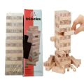 Jenga Wooden Blocks Number and Multicolor 54 Blocks with 4 Dice Stacking Tumbling Tower - Large Size Tower. 
