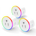 Smart Socket Scene Lights Timing Remote Control Wifi Smart Plug Power Sockets With Colorful Lights. 
