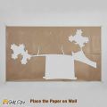 Gift City Presents Brown Bird on Tree with Coffee Cup Wooden Wall Clock for Home and Offices, 3D Design Self Adhesive. 
