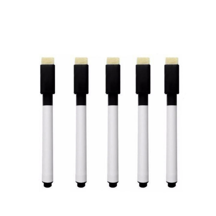 Artisian-White Board Marker for kids with duster, 5 Pcs Pack ONLY Black Writing option