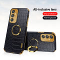 For Samsung S24 FE Plating Process Crocodile Phone Case for Samsung S 24 FE samsung s24 fe 6.7 inches Anti-Drop Soft Protective Back Case Support Wireless Charging. 