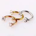1pcs Unisex Internally Threaded Circular Barbell Lip Nose Horseshoe Septum Ring Helix Piercing Ear Cartilage Lobe Earrings. 