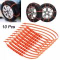 Pack Of 10 Car Winter Tire Anti-skid Snow Clips - Tire Wheels Snow Chains - Wheel Tire Cable Belt Winter Outdoor Emergency Chain - 10 Pcs. 