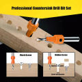 Countersink Drill Bit 8mm Round Shank for Wood Working, with Hex Key Wrench, Tapered Drill Bit for Drilling Holes Wood Processing, Plastic, Available in 3 sizes.. 