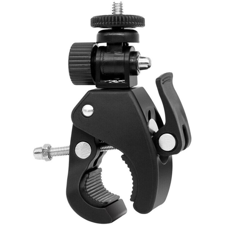 Black 1/4 Camera DV DSLR Bike Bicycle Handlebar Clamp Bracket Tripod Mount Screw Clip For Gopro For Camera DV 1Pc