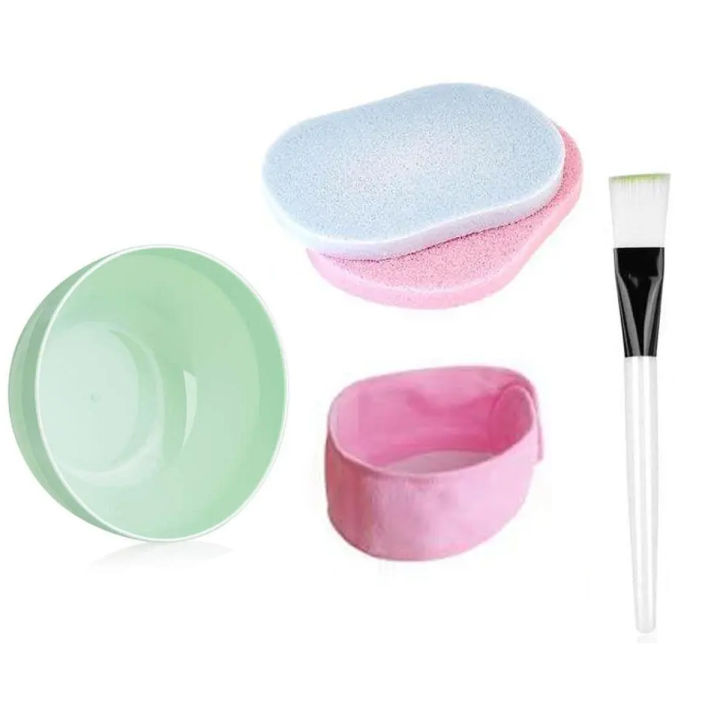 5 Pcs Facial Accessories Set - Large Size Facial Mask Mixing Bowl With Mask Stick Facial Brush Gauge Set