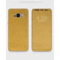 Samsung S8 Phone Skin Front Back And Sides Dark Golden Metal Brush Texture Lining Skin. 
