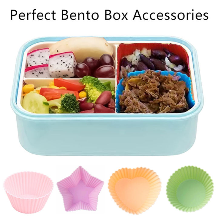 4 Pcs Silicone Lunch Box Dividers, Bento Bundle Lunch Box Dividers For Kids Lunch Accessories WANNA