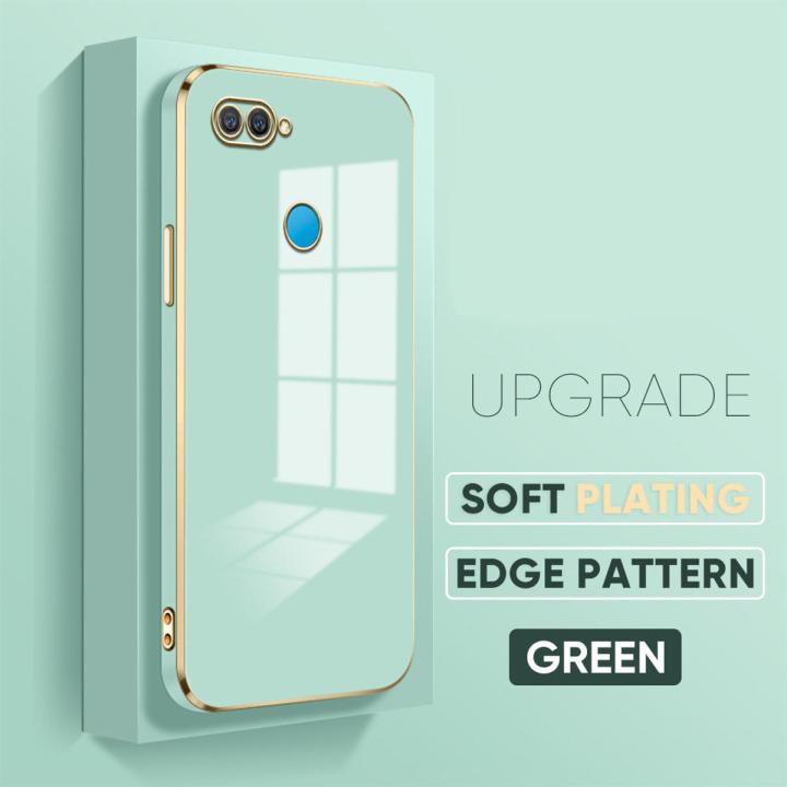 For OPPO A12 A7 A5S A12S Soft Original Square Edge Pattern Casing Plated Phone Shell Luxury Plating Soft Phone Case