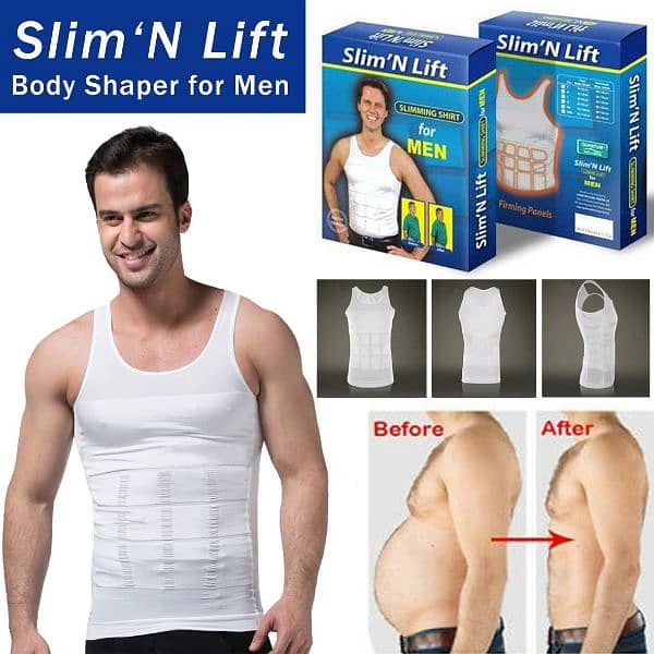 Slim N Lift Body Shaper Slimming T-Shirt Vest for Men Undershirt Slimwear V Slim N Lift Body Shaping for men