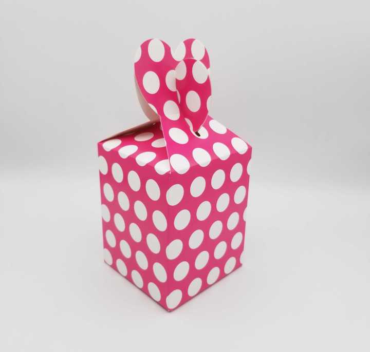 DARK PINK POLKA DOT GOODY BOX - DARK PINK POLKA DOT THEME GOODY BOX - PACK OF 10 GOODY BOX