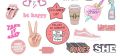 Pack of 24 Pink Stickers for Girls 2 Inch X 2 Inch Each Sticker Size Sticker For Laptop Sticker For Mobile Cute Cool Doodle Sticker. 