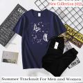 Trendy BUTTERFLIES SATURN Tag Printed Summer Tracksuit For Women & Girls Tee-shirt with trousers New Design Round Neck Half Sleeves T Shirts Top Quality Gym Wear/Casual and comfortable Pair T-Shirt and Trouser. 