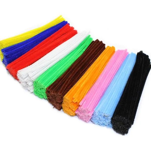 Wiresoft Pack of 50,Pipe cleaners,chenille stems,velvet wiresoft fuzzy pipe,fur ...