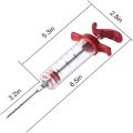 Portable Meat Injector Syringe for BBQ Grill, Premium Portable Turkey Injector Kit for Smoker, Marinades Injector for Meats with 1oz Large Capacity. 